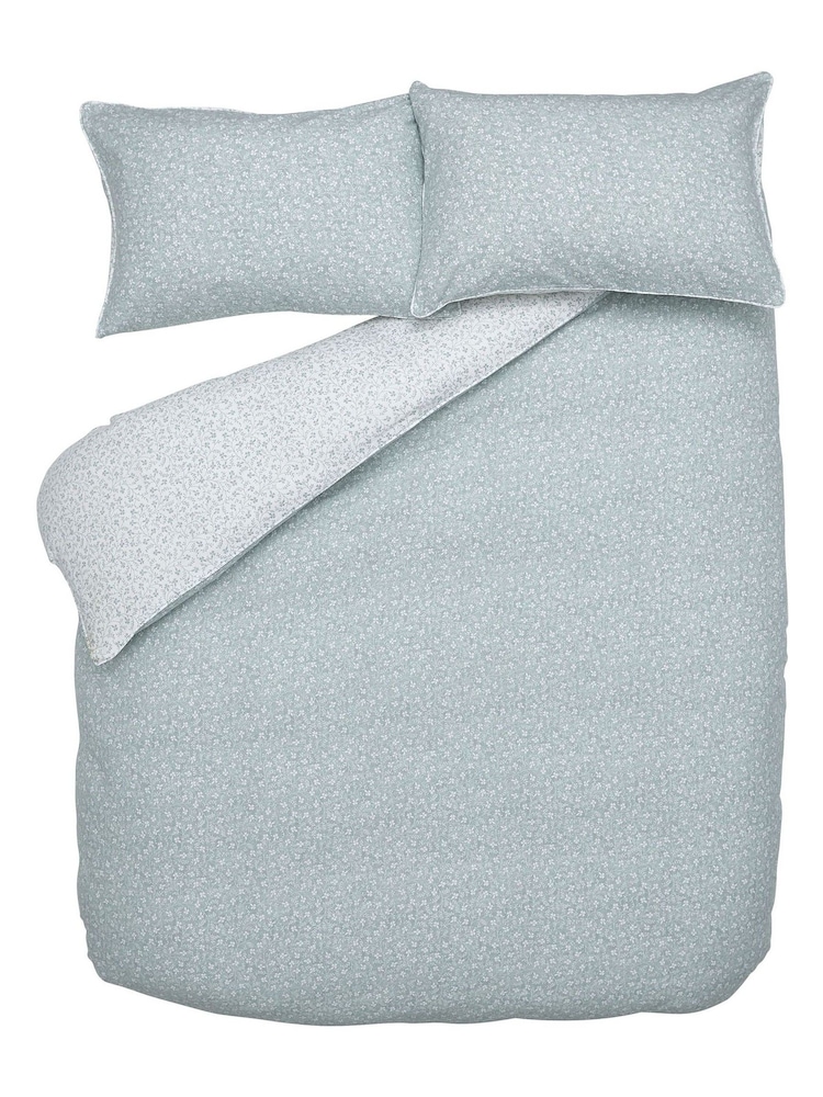 Laura Ashley Pale Seaspray Blue Brushed 100% Cotton Campion Duvet Cover and Pillowcase Set - Image 3 of 3