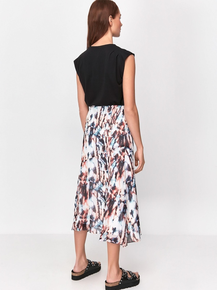Sonder Studio White Marble Print Slip Skirt - Image 2 of 5 Sonder Studio White Marble Print Slip Skirt - Image 2 of 5