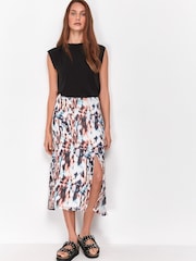 Sonder Studio White Marble Print Slip Skirt - Image 4 of 5