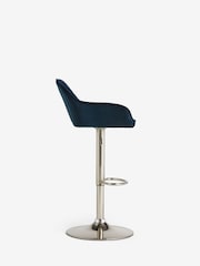 Soft Velvet Navy Blue Hamilton Quilted Kitchen Bar Stool - Image 4 of 7
