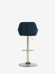 Soft Velvet Navy Blue Hamilton Quilted Kitchen Bar Stool - Image 5 of 7
