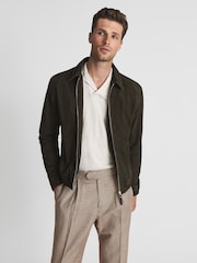 Reiss Brown Walk Formal Puppytooth Check Slim Fit Trousers - Image 3 of 6