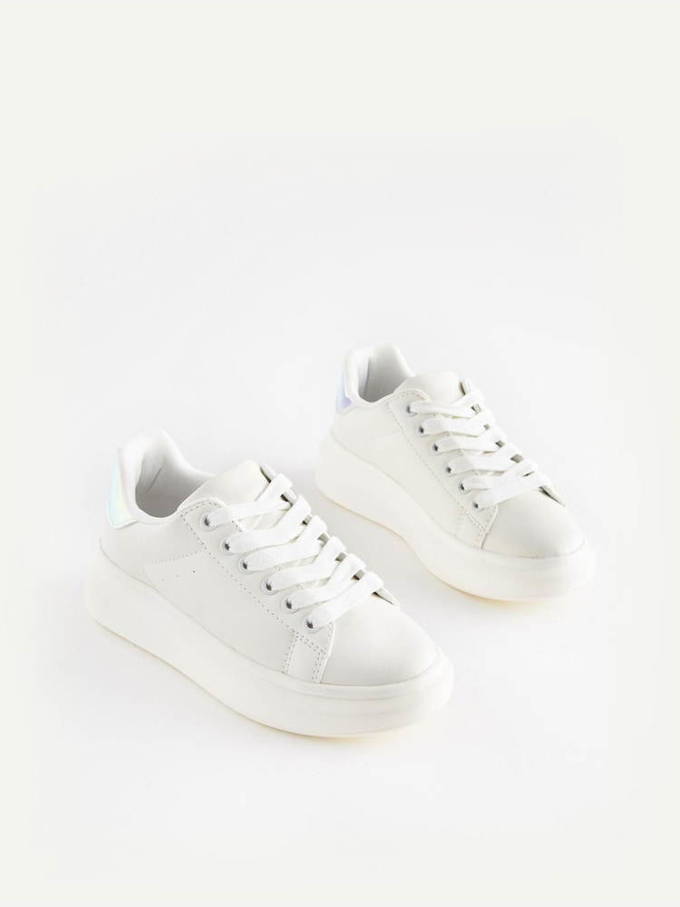 White/Iridescent Chunky Sole Trainers - Image 1 of 5