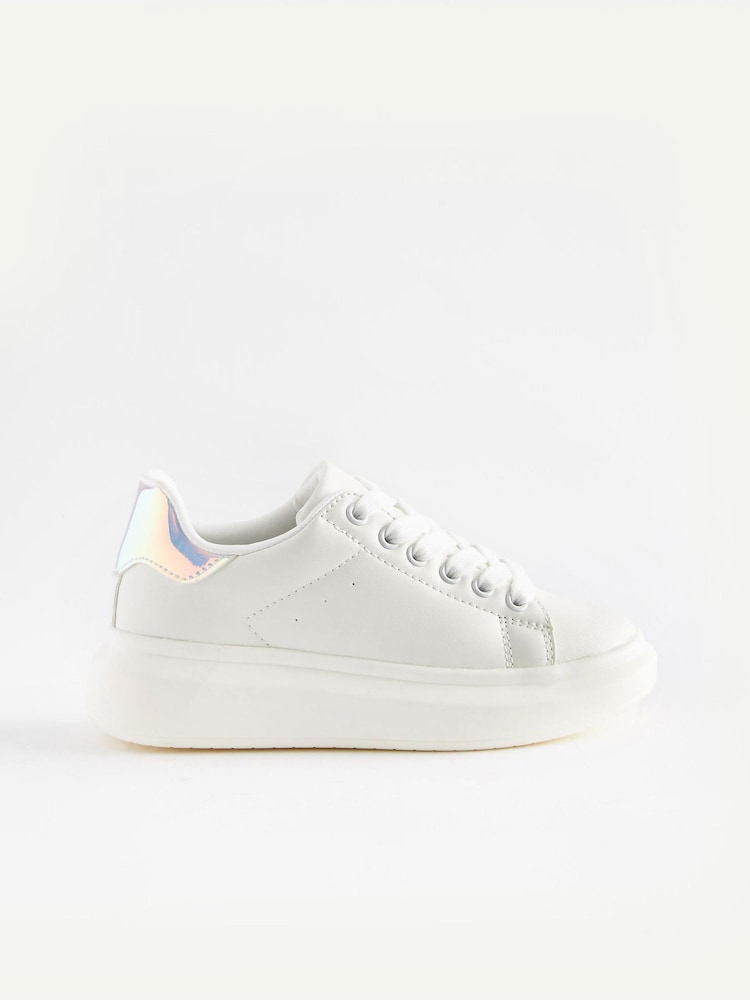 White/Iridescent Chunky Sole Trainers - Image 2 of 5