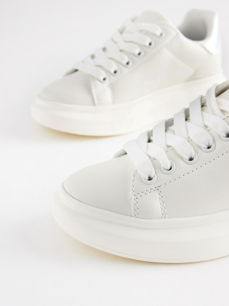 Belo-mavrični - na vezalke; z vezalkami Chunky Sole Trainers - Slika 5 iz 5 Belo-mavrični - na vezalke; z vezalkami Chunky Sole Trainers - Slika 5 iz 5