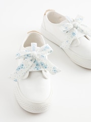 White Floral Lace Canvas Trainers - Image 1 of 6