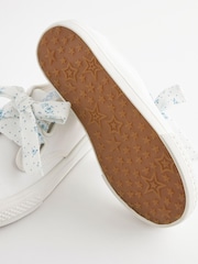 White Floral Lace Canvas Trainers - Image 4 of 6