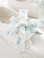 White Floral Lace Canvas Trainers - Image 5 of 6