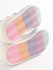 White Rainbow Hearts Embroidered Standard Fit (F) Touch Fastening Trainers - Image 6 of 6