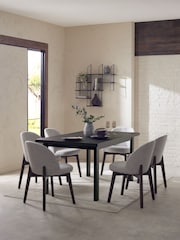 Black Bronx Oak Effect Rectangle 6 to 8 Seater Extending Dining Table - Image 1 of 9