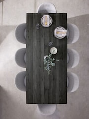 Black Bronx Oak Effect Rectangle 6 to 8 Seater Extending Dining Table - Image 3 of 9