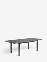 Black Bronx Oak Effect Rectangle 6 to 8 Seater Extending Dining Table - Image 7 of 9