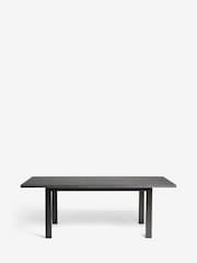 Black Bronx Oak Effect Rectangle 6 to 8 Seater Extending Dining Table - Image 8 of 9