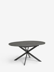 Black Bronx Oak Effect Round 4 to 6 Seater Extending Dining Table - Image 6 of 7