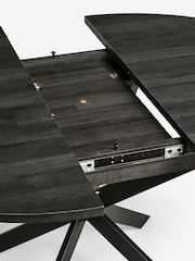 Black Bronx Oak Effect Round 4 to 6 Seater Extending Dining Table - Image 7 of 7