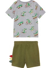 M&Co Green Crocodile T-Shirt And Shorts - Image 2 of 2