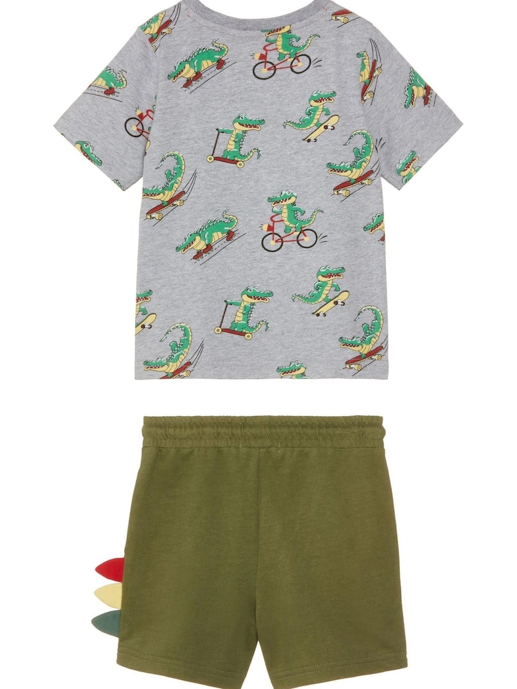M&Co Green Crocodile T-Shirt And Shorts - Image 2 of 2