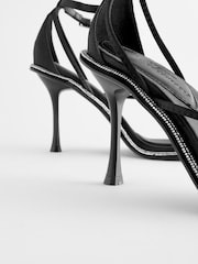 Black Forever Comfort® Jewelled Satin Sandals - Image 6 of 7