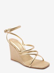 Gold Signature Square Toe High Wedges - Image 3 of 5