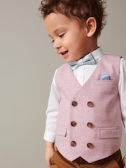 Rose - Ensemble gilet avec chemises et nœud cravate (3mois-7ans) - Image 1 de 7