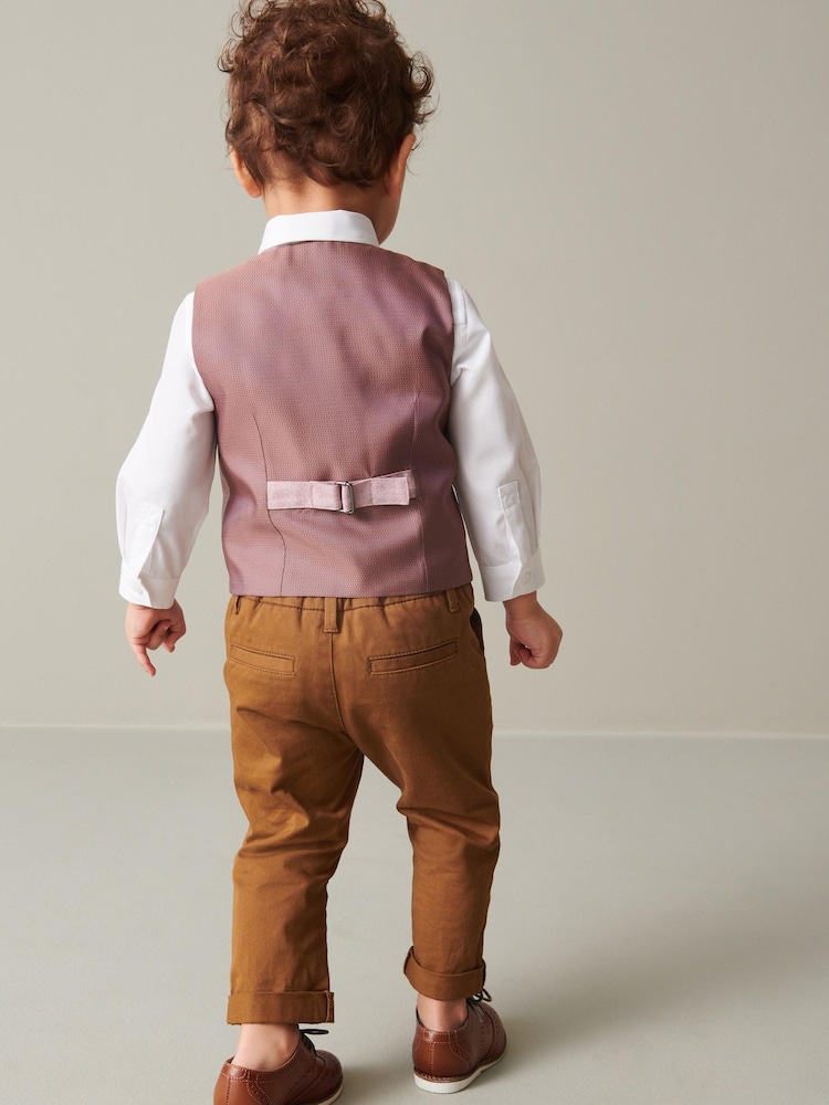 Rose - Ensemble gilet avec chemises et nœud cravate (3mois-7ans) - Image 2 de 7