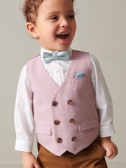 Rose - Ensemble gilet avec chemises et nœud cravate (3mois-7ans) - Image 3 de 7
