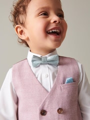 Rose - Ensemble gilet avec chemises et nœud cravate (3mois-7ans) - Image 4 de 7