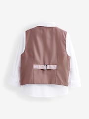Rose - Ensemble gilet avec chemises et nœud cravate (3mois-7ans) - Image 6 de 7