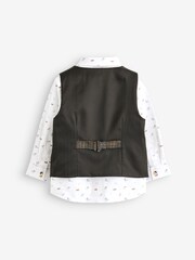 Коричневый в клетку - Жилет с рубашкой и галстуком-бабочка (3mths-7yrs) - Изображение 6 из 6