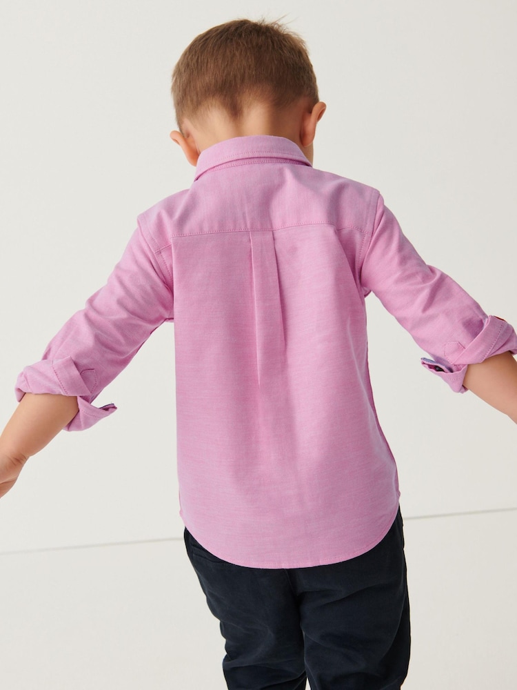 Pink Long Sleeve Trimmed Oxford Shirt (3mths-7yrs) - Image 2 of 7