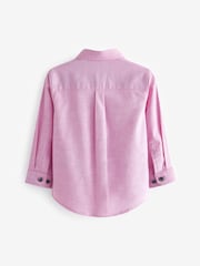 Pink Long Sleeve Trimmed Oxford Shirt (3mths-7yrs) - Image 5 of 7