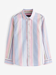 Pink and Blue Vertical Stripe Long Sleeve Shirt (3mths-16yrs) - Image 5 of 6