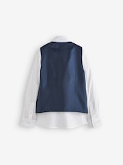 Gilet à carreaux bleus, Ensemble Blanc Chemises & Cravate - Gilet (12mths-16yrs) - Image 2 de 2