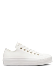 Converse White Lift Platform Low Top Trainers - Image 1 of 7