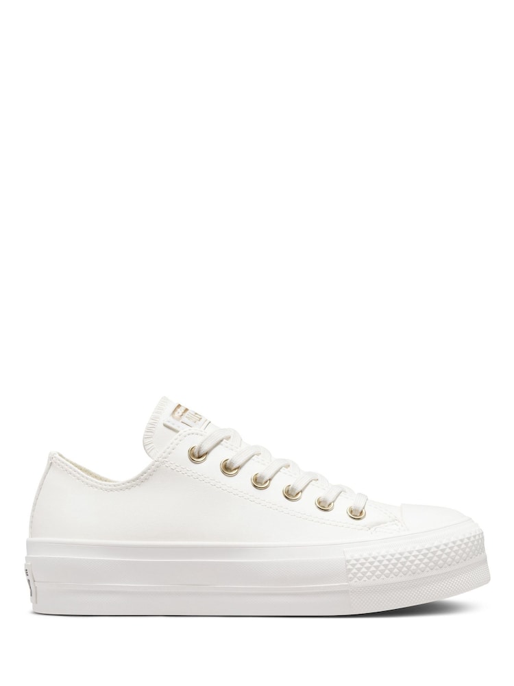 Converse White Lift Platform Low Top Trainers - Image 1 of 7