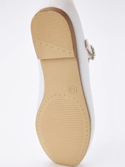 White Satin (Stain Resistant) Standard Fit (F) Square Toe Mary Jane Occasion Shoes - Image 6 of 6