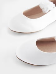 White Standard Fit (F) Stain Resistant Corsage Flower Occasion Shoes - Image 4 of 5
