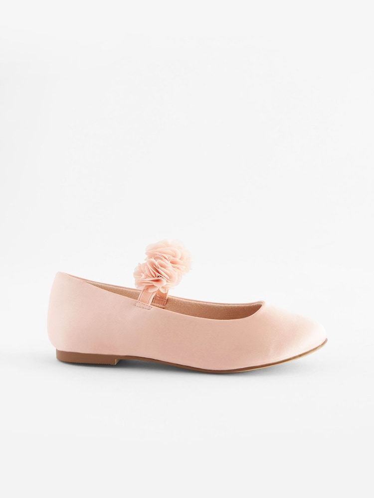 Pink Standard Fit (F) Stain Resistant Corsage Flower Occasion Shoes - Image 2 of 5