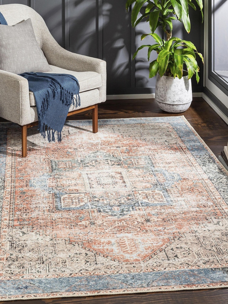 LIVABLISS Red Amelie Vintage Traditional Washable Rug - Image 2 of 4 LIVABLISS Red Amelie Vintage Traditional Washable Rug - Image 2 of 4
