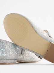 Silver Jewelled Standard Fit (F) Mary Jane Occasion Shoes - Image 5 of 5