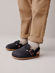 Black Leather Slip-On Clog Mules - Image 4 of 10