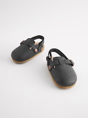 Black Leather Slip-On Clog Mules - Image 7 of 10