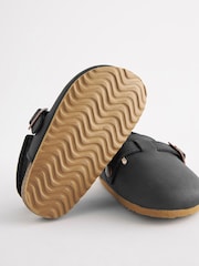 Black Leather Slip-On Clog Mules - Image 9 of 10