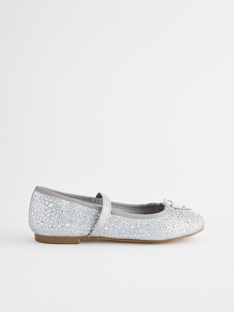 Silber - Mary Jane-Schuhe für besondere Anlässe mit Schmucksteinbesatz - Bild 2 von 6 Silber - Mary Jane-Schuhe für besondere Anlässe mit Schmucksteinbesatz - Bild 2 von 6