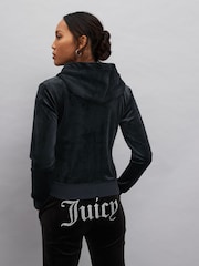 Negru - Hanorac din velur cu fermoar întreg Juicy Couture Femei Robertson - Image 2 of 3