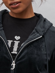 Negru - Hanorac din velur cu fermoar întreg Juicy Couture Femei Robertson - Image 3 of 3