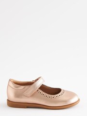 Rose Gold Standard Fit (F) Brogue Mary Jane Shoes - Image 2 of 6