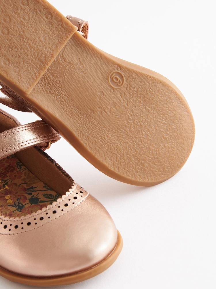 Rose Gold Standard Fit (F) Brogue Mary Jane Shoes - Image 6 of 6