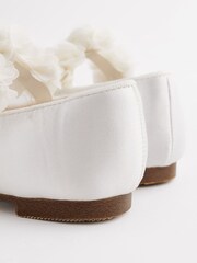 White Stain Resistant Satin Standard Fit (F) Bridesmaid Collection Corsage Mary Jane Occasion Shoes - Image 5 of 5