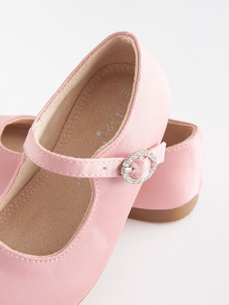 Pink Stain Resistant Satin Standard Fit (F) Bridesmaid Collection Mary Jane Occasion Shoes - Image 2 of 3